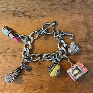 Juicy couture silver charm bracelet with charms